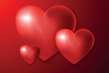 Happy valentines day transparent heart shape and banner with background