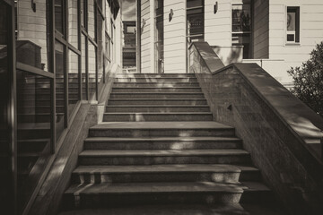 Marble stairs in the city park