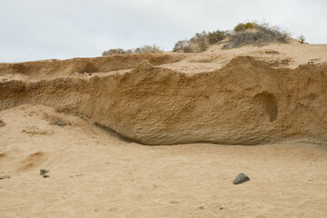 Fototapeta na wymiar Fossil dune on the island of La Graciosa.