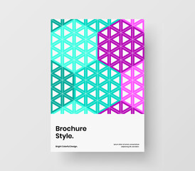 Clean corporate cover A4 vector design concept. Premium geometric hexagons flyer layout.