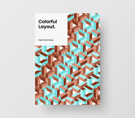 Vivid geometric shapes brochure illustration. Multicolored postcard design vector concept.
