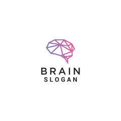 Nature brain tech logo design vector