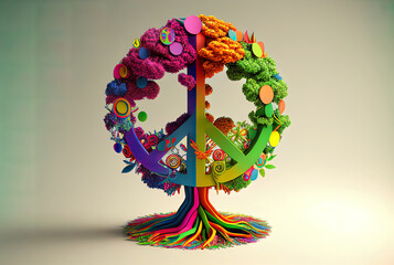 Tree of life concept of peace on the planet