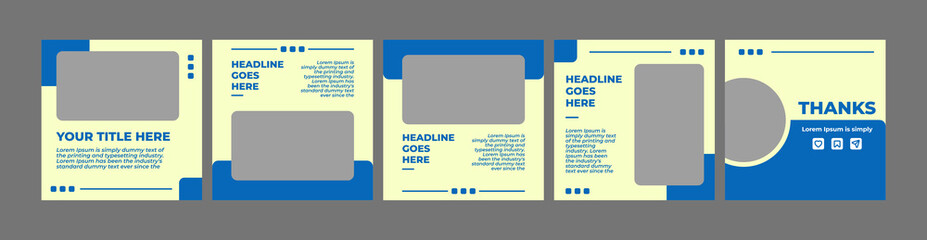 carousel or microblog template for instagram post. banner templates, layouts, feeds for social media posts and advertisements © Rozin