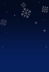 Silver Snowflake Vector Blue Background. Light