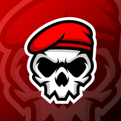 vector graphics illustration of a skull in esport logo style. perfect for game team or product logo