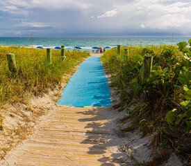 Fototapeta premium Pathway To The Beach at Atlantic Dunes Park, Delray Beach, Florida, USa