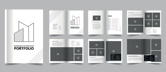 Modern Building and Architecture portfolio template, Interior design portfolio