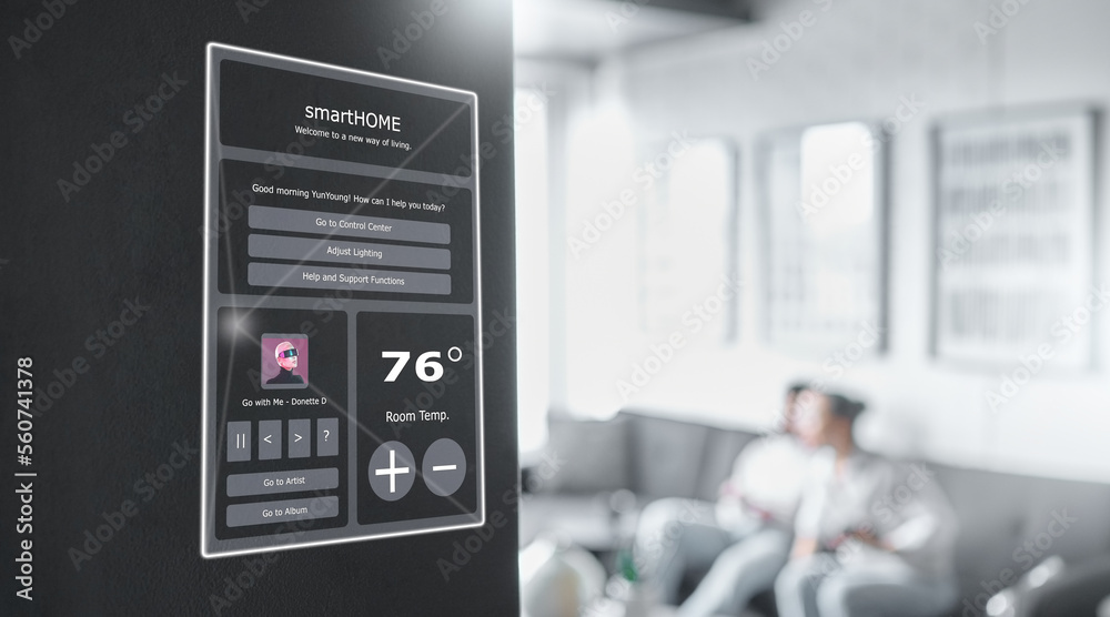 Poster smart home technology, wall system and digital dashboard monitor for house automation, air condition