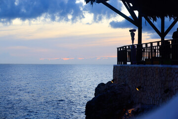 Rick´s Cafe at Sunset in Negril, Jamaica, Caribbean, Middle America