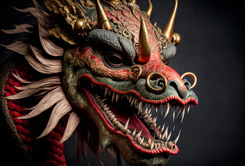 Fototapeta Traditional Chinese dragon. Chinese new year celebration. Generative ai obraz