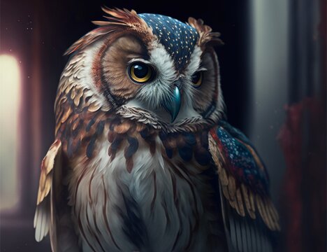 horned owl, generated image