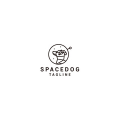 Space dog logo design icon vector
