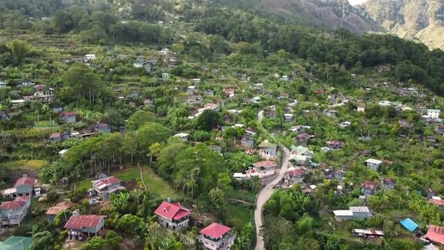 Aerial footage of remote village in Sagada, Mountain Province, Philippines using DJI Mini 2. Peaceful and simple rural living in the countryside of the Philippines.