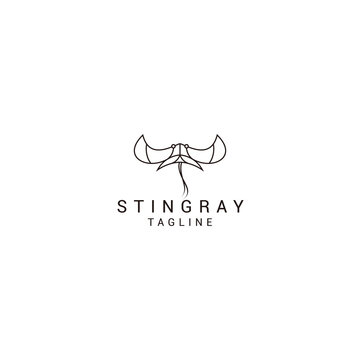 Stingray logo design icon vector