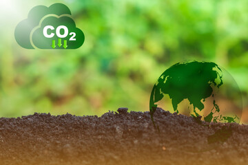 Reduce CO2 emission concept.Clean and friendly environment without carbon dioxide emissions.