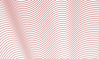 Abstract background with red line waves. White background and red linear waves. vector illustration