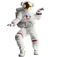 astronaut posing like space parson in-universe 3d render with transparent background © dada_design