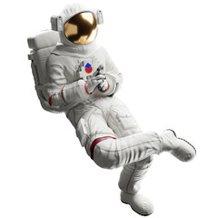 astronaut posing like space parson in-universe 3d render with transparent background