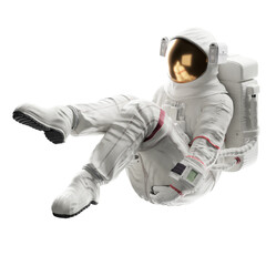 astronaut posing like space parson in-universe 3d render with transparent background