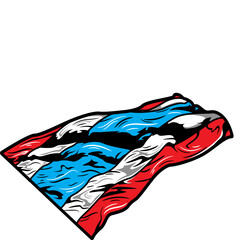 Thailand flag in wavy style, vector illustration on a white background.