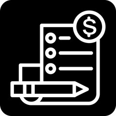 Solid billing pencil vector icon