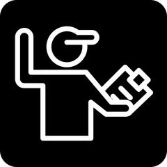 Solid place management surveys vector icon