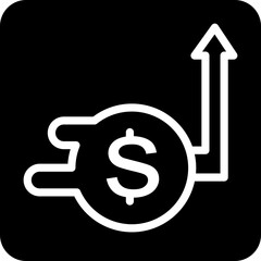 Solid up finance management vector icon