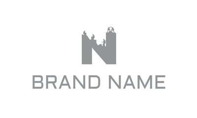 Obraz premium a,b,c,d,e,f,g,h,i,j,k,l,m,n,o,p,q,r,s,t,u,v,w,x,y,z, logo, hiker, trekking, vector, adventure, icon, outdoor, man, mountain, travel, silhouette, climber, typography, sport, text, active, graphic, back