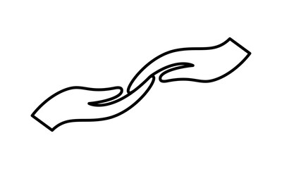 Simple Two Hands Logo vector