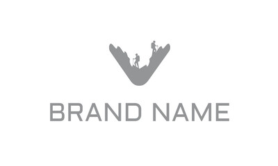 a,b,c,d,e,f,g,h,i,j,k,l,m,n,o,p,q,r,s,t,u,v,w,x,y,z, logo, hiker, trekking, vector, adventure, icon, outdoor, man, mountain, travel, silhouette, climber, typography, sport, text, active, graphic, back