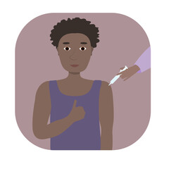 human being vaccinated by a doctor