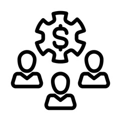 money team management vector icon