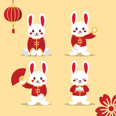 Chinese new year rabbit template