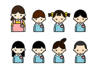 幼稚園児と先生セット