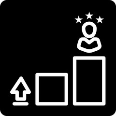 Solid career growt star vector icon