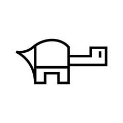 Turtle icon in line-art style on a white background for printing and design. Vector illustration.