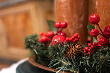 creative decor for candles. cone and various decorations