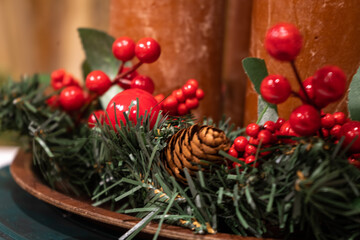 creative decor for candles. cone and various decorations