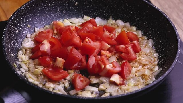 saut&eacute;ed diced tomatoes for the sauce