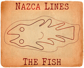 Geoglyph of the fish from Nazca