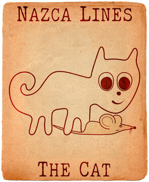 Cat and mouse - a paraphrase of the famous geoglyph The Cat from Nazca