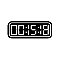 Digital clock number set. Electronic figures. Vector illustration.