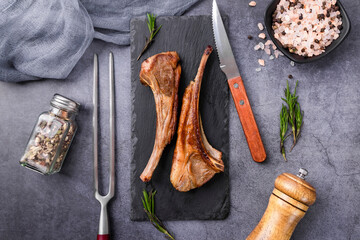 Fresh delicacy Tomahawk lamb chops