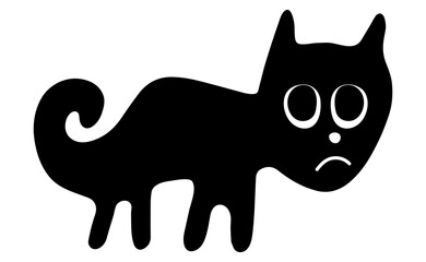 Grinning cat - a paraphrase of the famous geoglyph The Cat from Nazca on transparent background