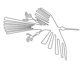 Geoglyph of the condor from Nazca on transparent background