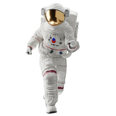 astronaut posing like space parson in-universe 3d render with transparent background