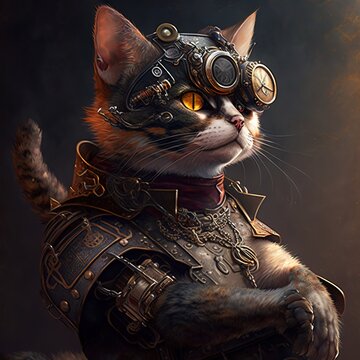 Cat Steampunk badass