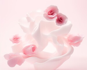 AI-Generated Image of an Abstract Pink Roses Background
