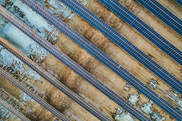 Photovoltaic energy Aerial photo of solar panels